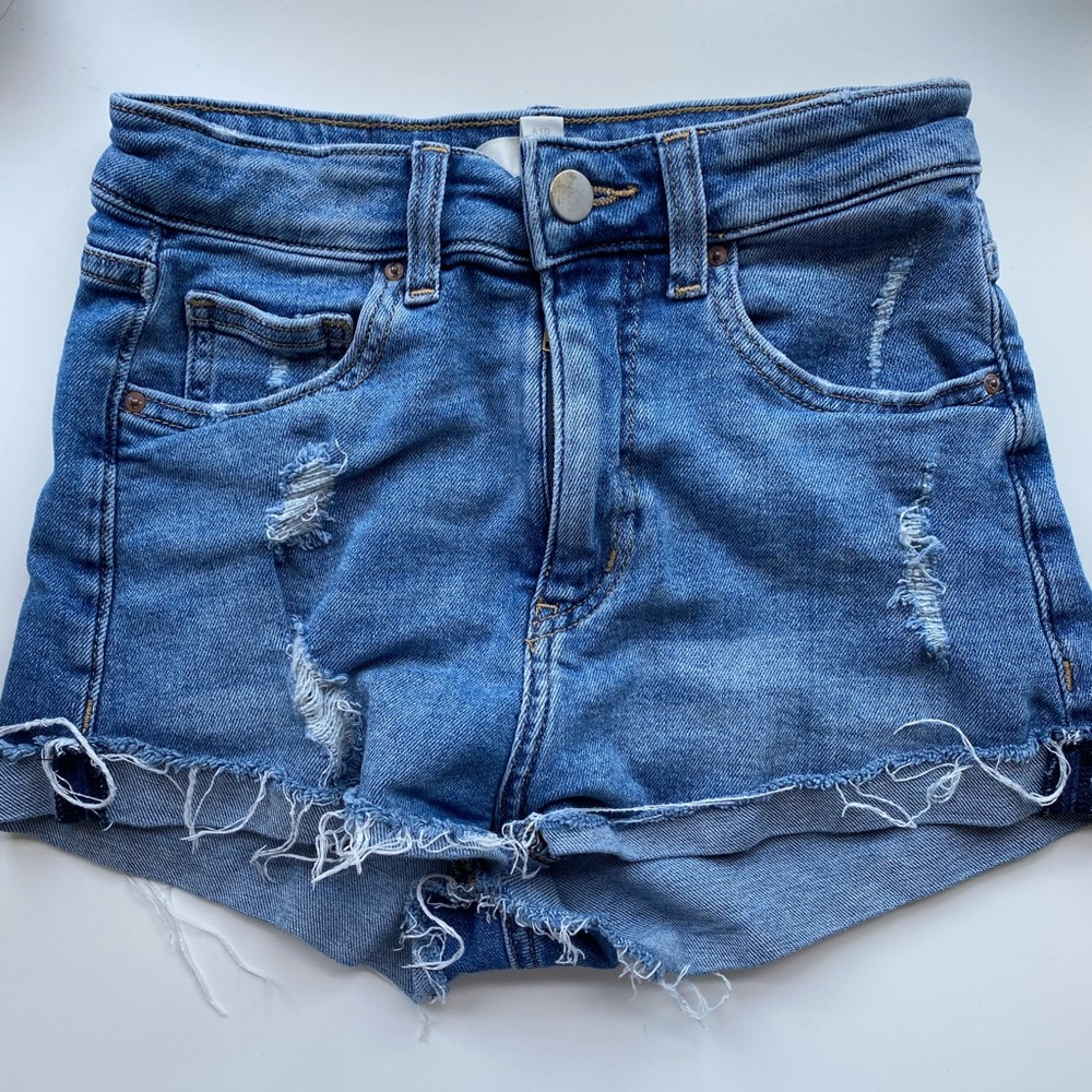 H&M distressed high waisted jean shorts